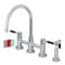 Kingston Brass KS8271DKLBS 2-Handle Bridge Kitchen Faucet W/ Brass Side Sprayer, Chrm KS8271DKLBS - alternate 1